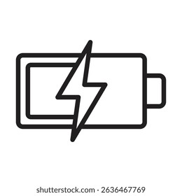 Charging battery icon Thin line illustration