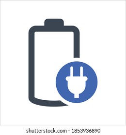 Charging battery icon, vector graphics