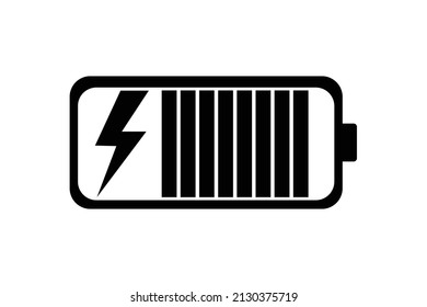 Charging battery icon vector illustration. Flat power battery sign illustration for graphic and web element.