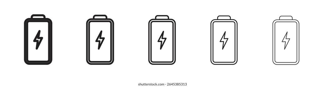 Ilustración vectorial del icono de la batería de carga aislada