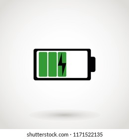 charging battery icon - vector infographic. Isolated on white background