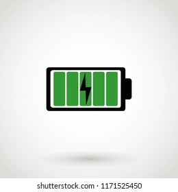 charging battery icon - vector infographic. Isolated on white background