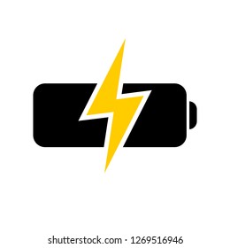 Charging battery icon vector. low power illustration sign or symbol.