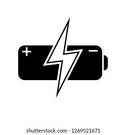 Charging battery icon vector. low power illustration sign or symbol.