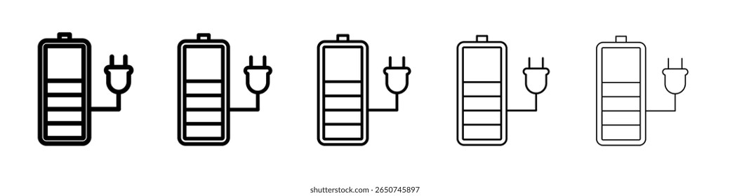 Icono de batería de carga Vector de contorno símbolo o ilustración