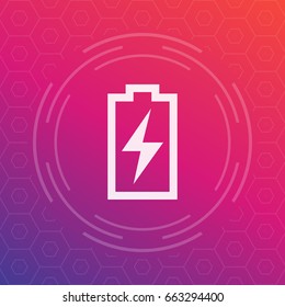 charging battery icon, vector pictogram