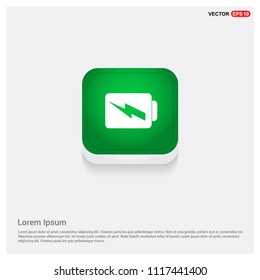 Charging battery iconGreen Web Button - Free vector icon