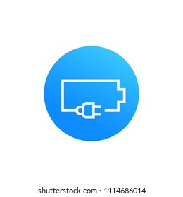 charging battery line icon