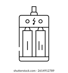 charging battery line icon vector. charging battery sign. isolated contour symbol black illustration