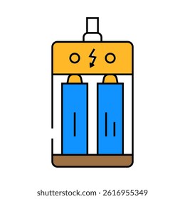 charging battery line icon vector. charging battery sign. isolated symbol illustration