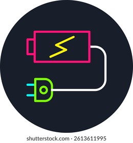 Charging Battery Line Multi Colour Circle