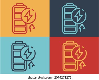 Charging Battery Logo Template, Simple Flat Icon of energy,charge,battery