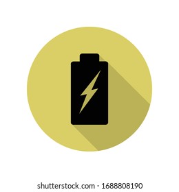 charging battery long shadow icon. Simple glyph, flat vector of web icons for ui and ux, website or mobile application