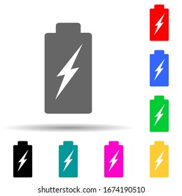 Akku-Symbol mit mehrfarbigem Stil aufladen. Einfache dünne Linie, Vektorillustration von Web-Icons für i und ux, Website oder mobile Applikationen
