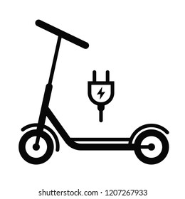 charging the battery on a scooter. vector icon. circuit