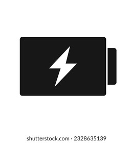 Charging battery silhouette icon. Vector.