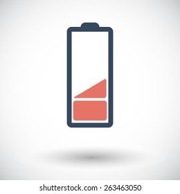 Charging the battery. Single flat icon on white background. Vector illustration.