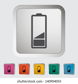 Charging the battery, single icon. Vector illustration.