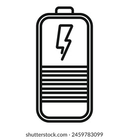 Charging battery status icon outline vector. Electrical cell. Device step up