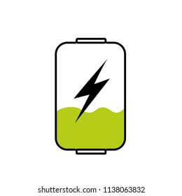 Charging battery vector icon. Low charge vector illustration.
