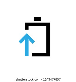 Charging battery vector icon. Pictogram from set Smartphone Essentials. Isolated on white background