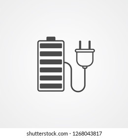 Charging battery vector icon sign symbol