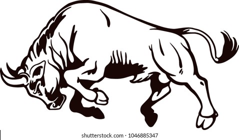 Charging bull attack.
