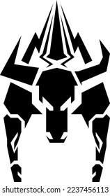 Icono del vector negro del toro de carga