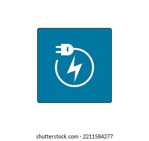 Ladeknopf. Schnellladungs-Recycling-Schild. Moderne Autoskizze. Bearbeitbares Zeilensymbol.