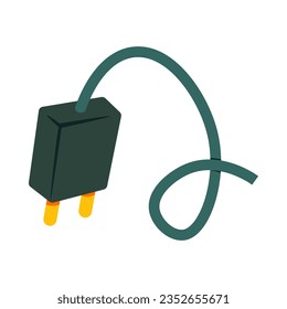 charging cable flat illustration, full color icon