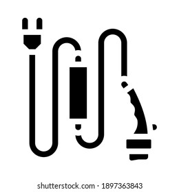 charging cable glyph icon vector. charging cable sign. isolated contour symbol black illustration