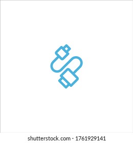 charging cable icon flat vector logo design trendy illustration signage symbol graphic simple