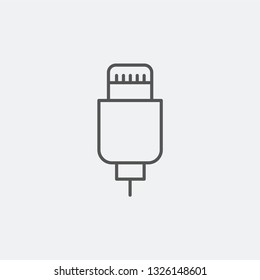 Charging cable icon isolated on background. Charger symbol modern, simple, vector, icon for website design, mobile app, ui. Vector Illustration