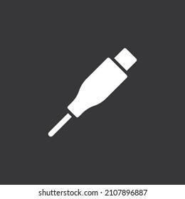 Charging cable icon on grey background