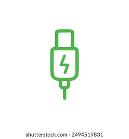 Charging cable icon on white background. Vector illustration in trendy flat style