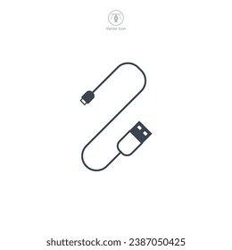Cargar Icono de cable símbolo de ilustración vectorial aislado en fondo blanco