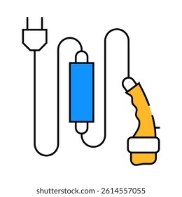 charging cable line icon vector. charging cable sign. isolated symbol illustration