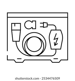 charging cable organizer electric line icon vector. charging cable organizer electric sign. isolated contour symbol black illustration