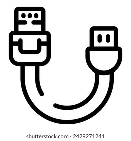 Charging camera cable icon outline vector. Compact portable device, Cam photo session equipment