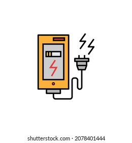 charging, charge line colored icon. Elements of energy illustration icons. Signs, symbols can be used for web, logo, mobile app, UI, UX