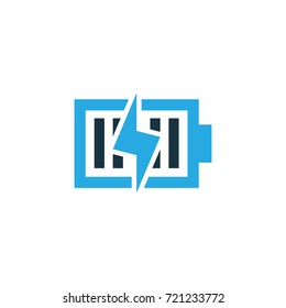 Charging Colorful Icon Symbol. Premium Quality Isolated Energy Element In Trendy Style.
