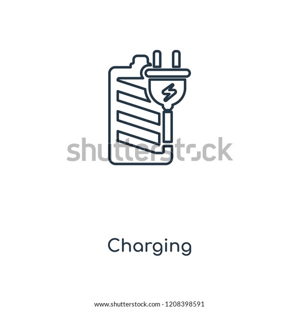 Charging concept line icon. Linear Charging\
concept outline symbol design. This simple element illustration can\
be used for web and mobile\
UI/UX.