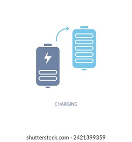 charging concept line icon. Simple element illustration. charging concept outline symbol design.