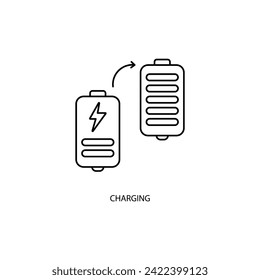 icono de línea de concepto de carga. Ilustración de elemento simple. diseño de símbolos de esquema de concepto de carga.