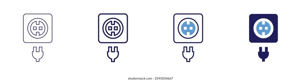 Charging device icon in 4 different styles. Thin Line, Line, Bold Line, Duotone. Duotone style. Editable stroke.