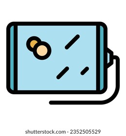 Charging device icon outline vector. Smart click. Digital button color flat