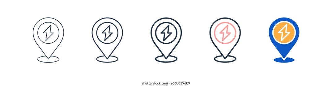 Carga de diferentes iconos de estilo conjunto de Ilustración vectorial.
