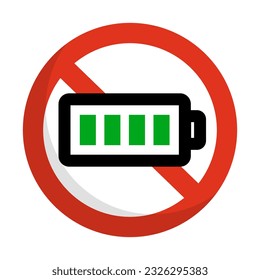 Charging disabled icon. Charging not allowed. Vector.
