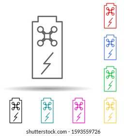 charging a drone multi color style icon. Simple thin line, outline vector of drones icons for ui and ux, website or mobile application