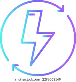 Charging Eco friendly icon with blue duotone style. electricity, electric, power, electrical, battery, technology, charger. Vector illustration